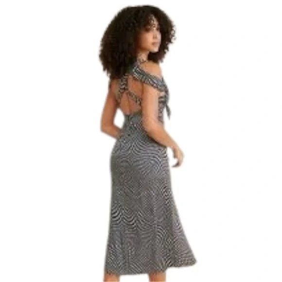 For Love & Lemons Beth Polka Dot Midi Dress | Ruched Slit | Size S | NWT - Picture 3 of 5